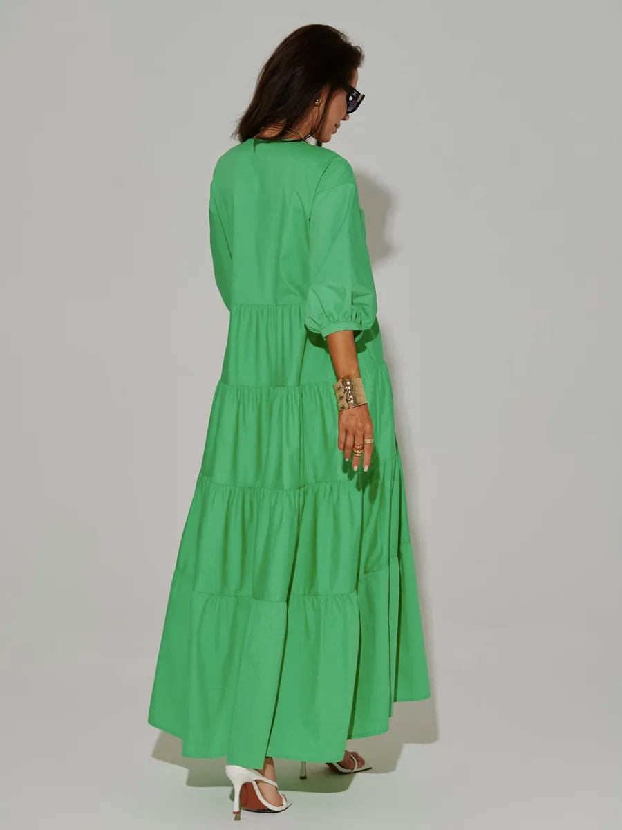 Зеленое платье длинное больших размеров