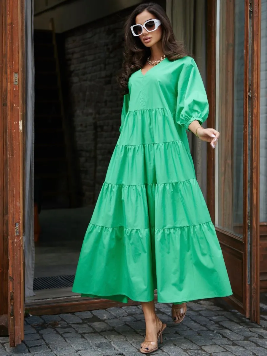 Зеленое платье длинное больших размеров