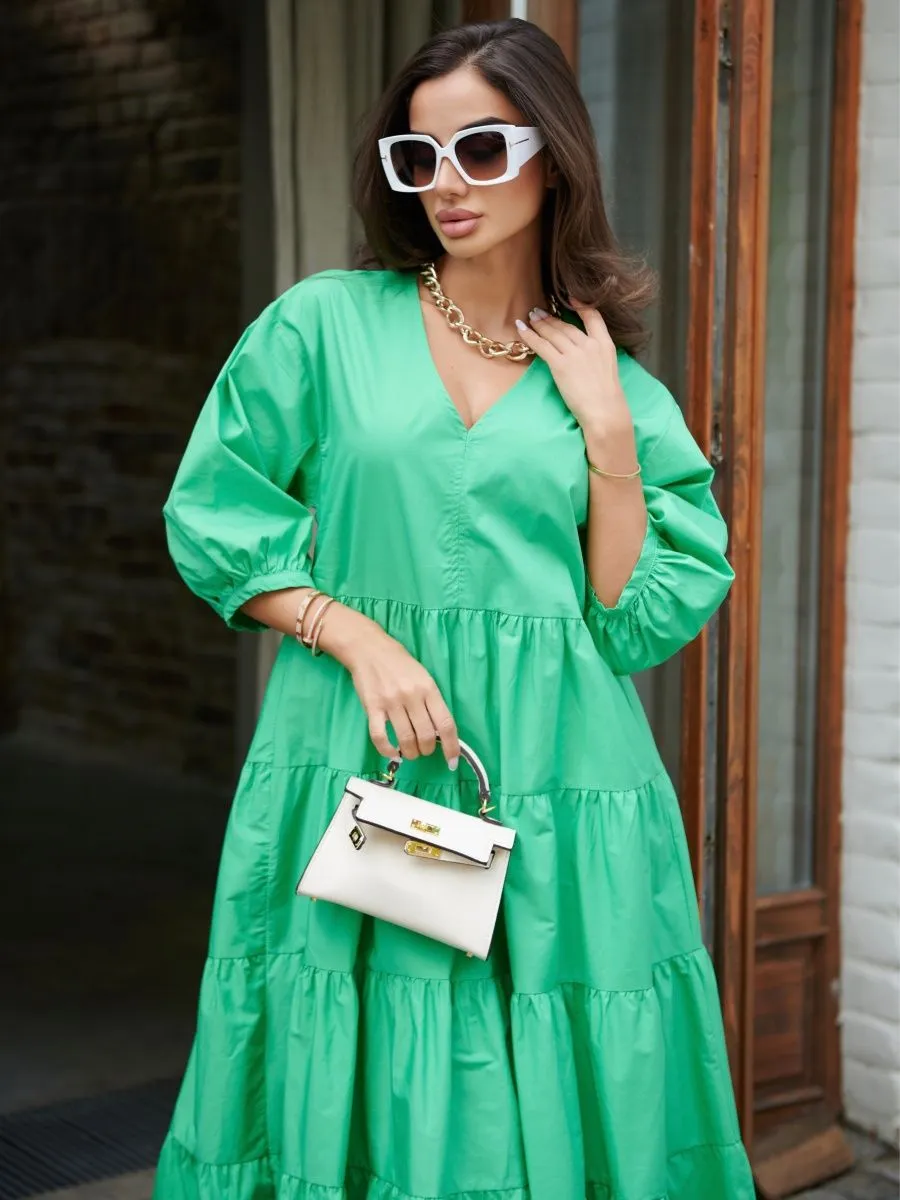 Зеленое платье длинное больших размеров