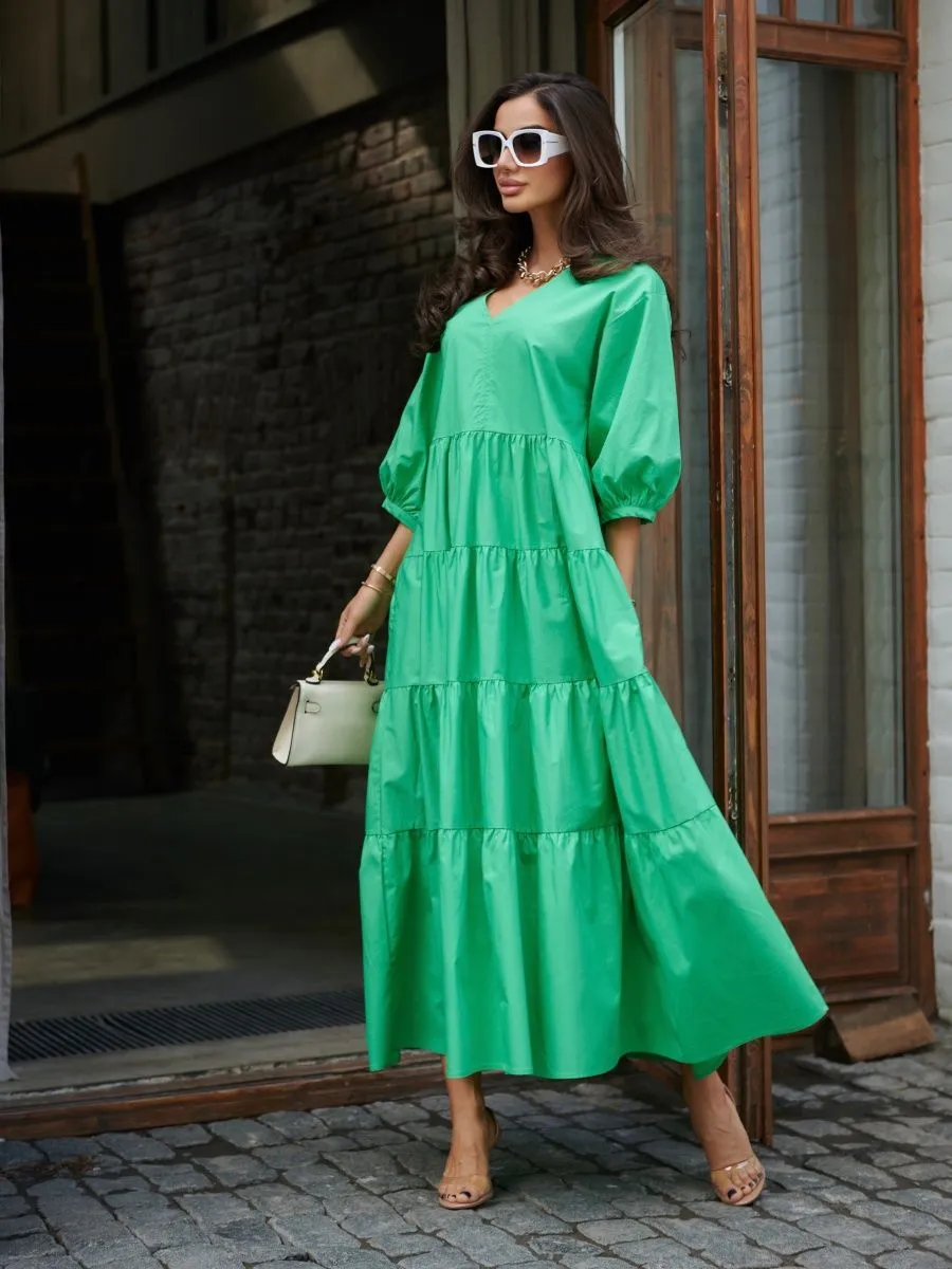 Зеленое платье длинное больших размеров
