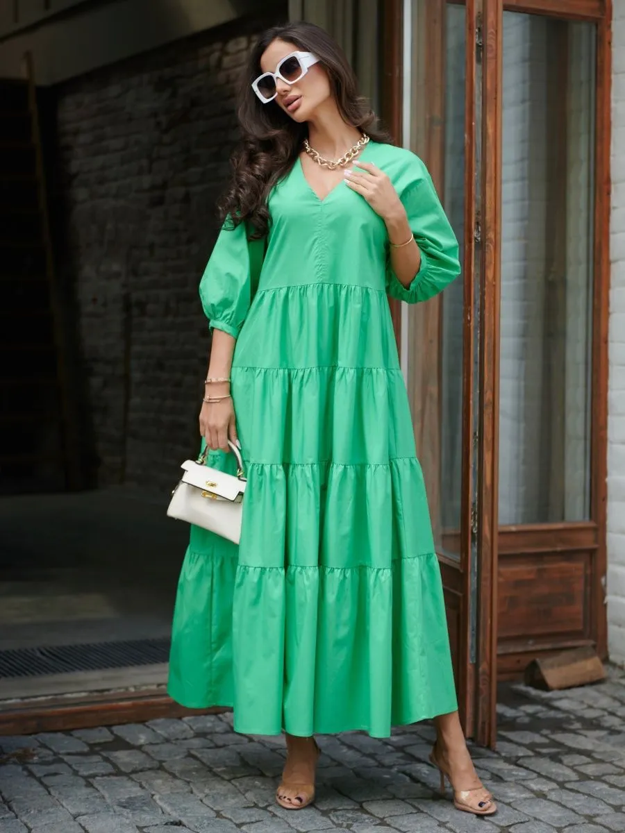 Зеленое платье длинное больших размеров