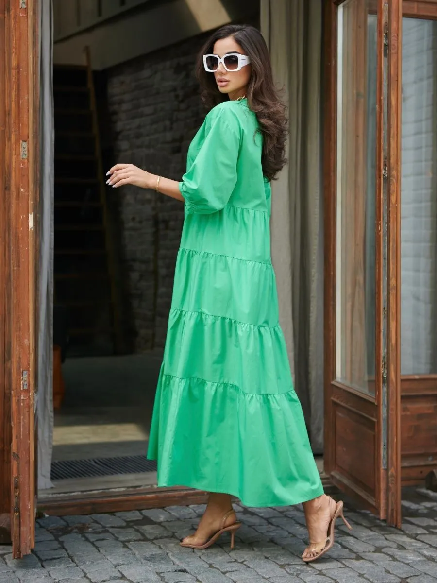 Зеленое платье длинное больших размеров