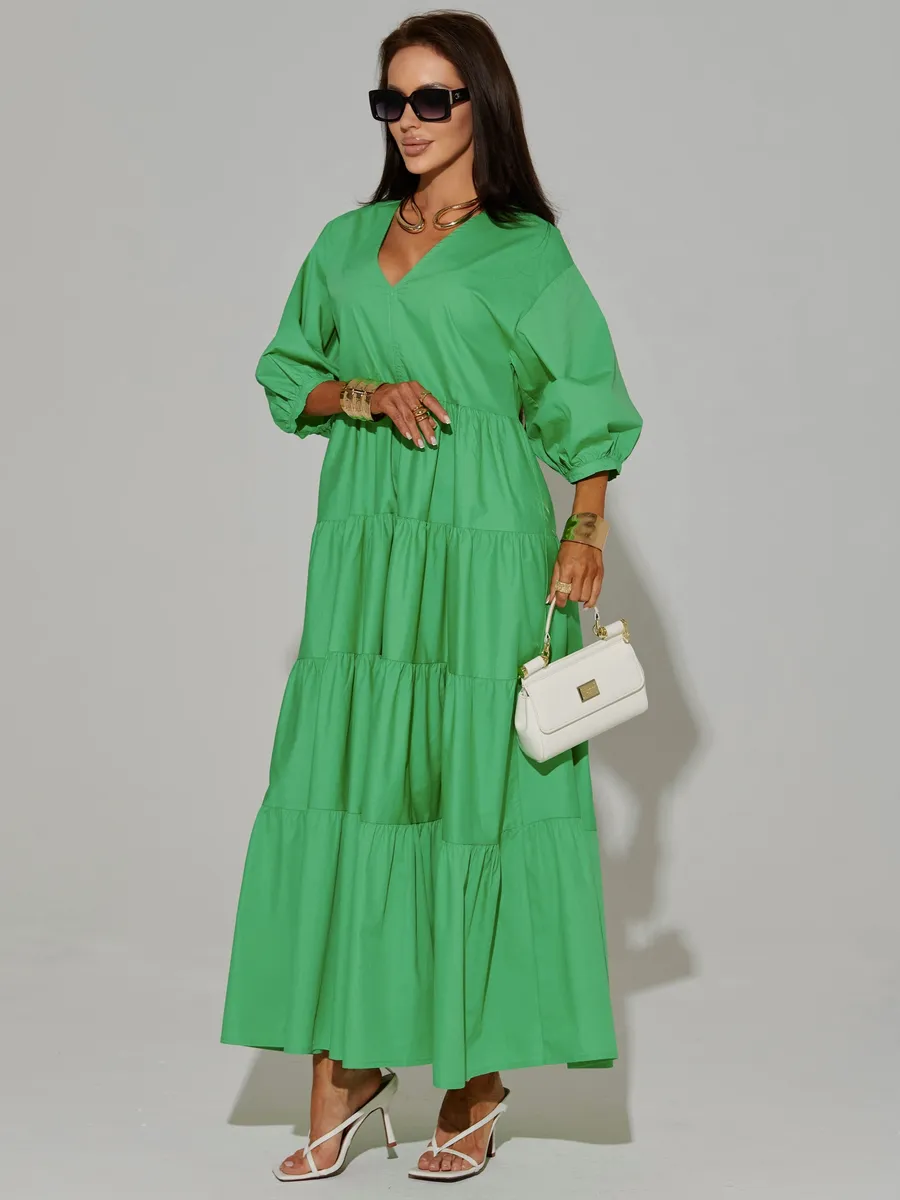 Зеленое платье длинное больших размеров