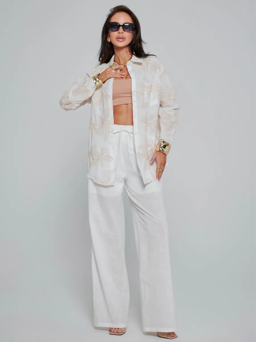 Айвори костюм женский брючный