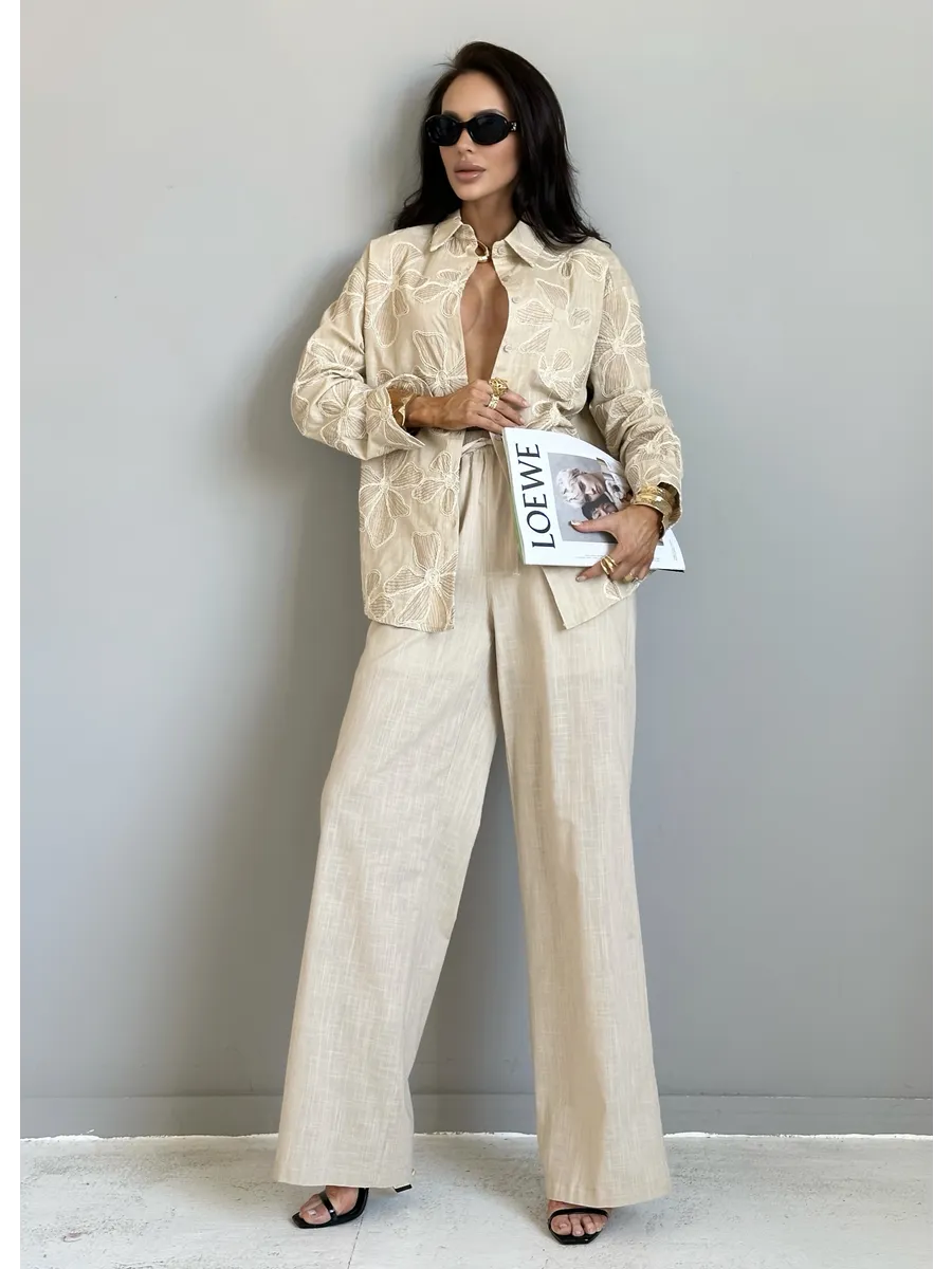 Айвори костюм женский брючный