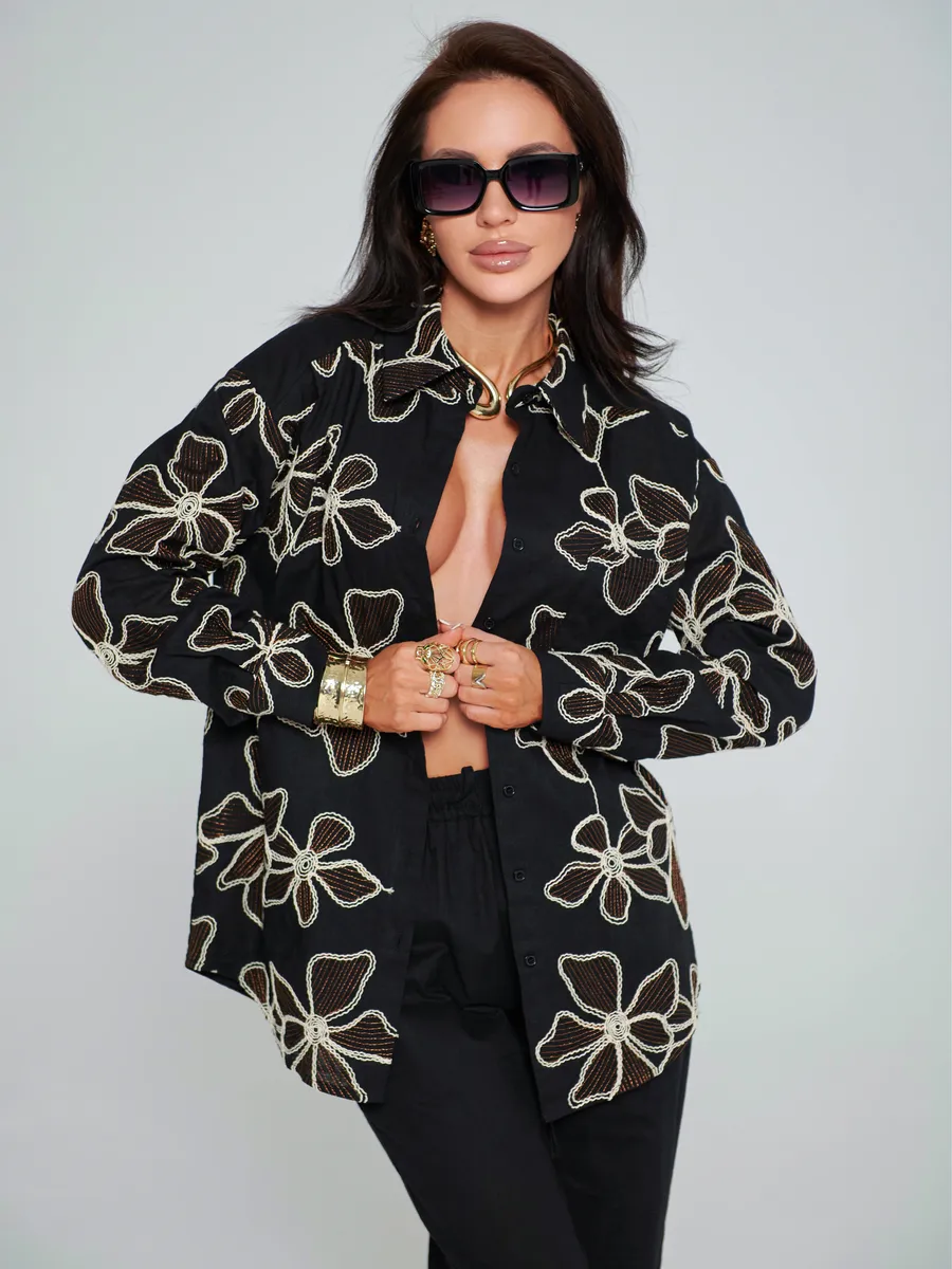 Черный костюм женский брючный