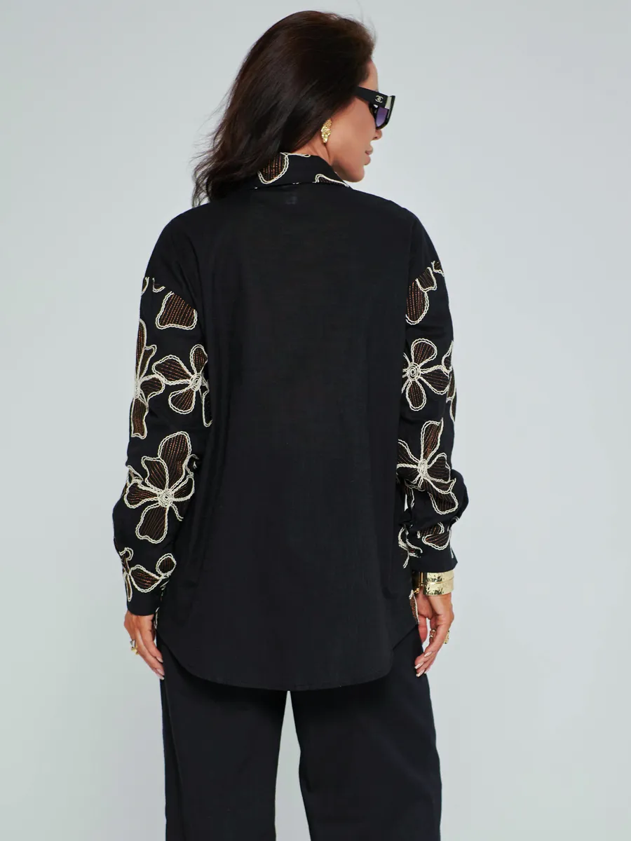 Черный костюм женский брючный