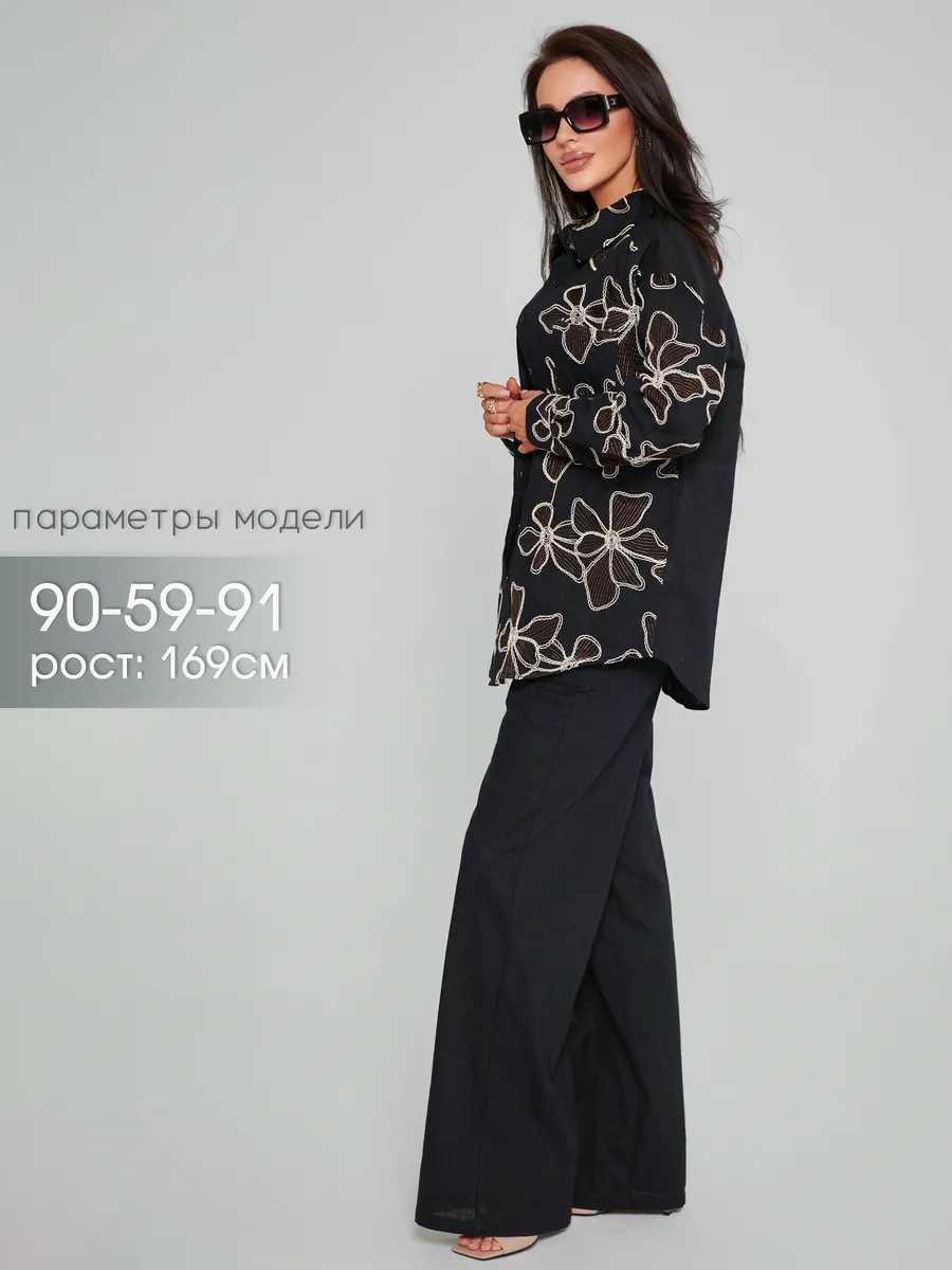 Черный костюм женский брючный