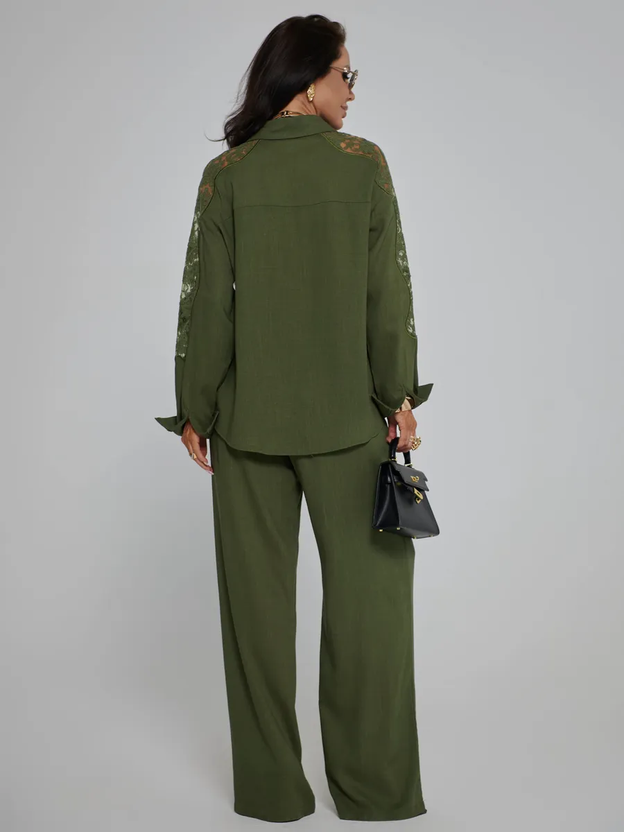 Хаки костюм женский брючный