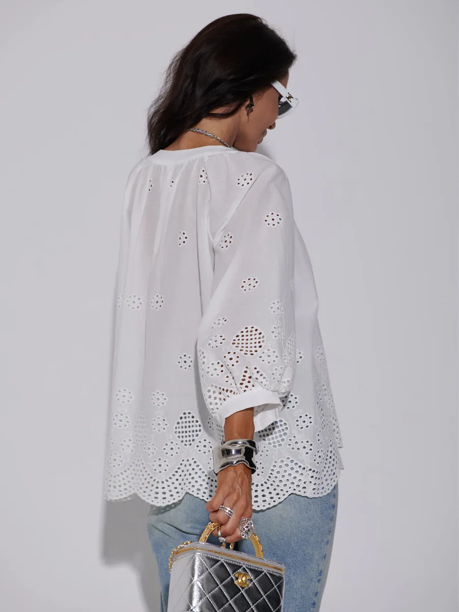 Белая блузка нарядная летняя