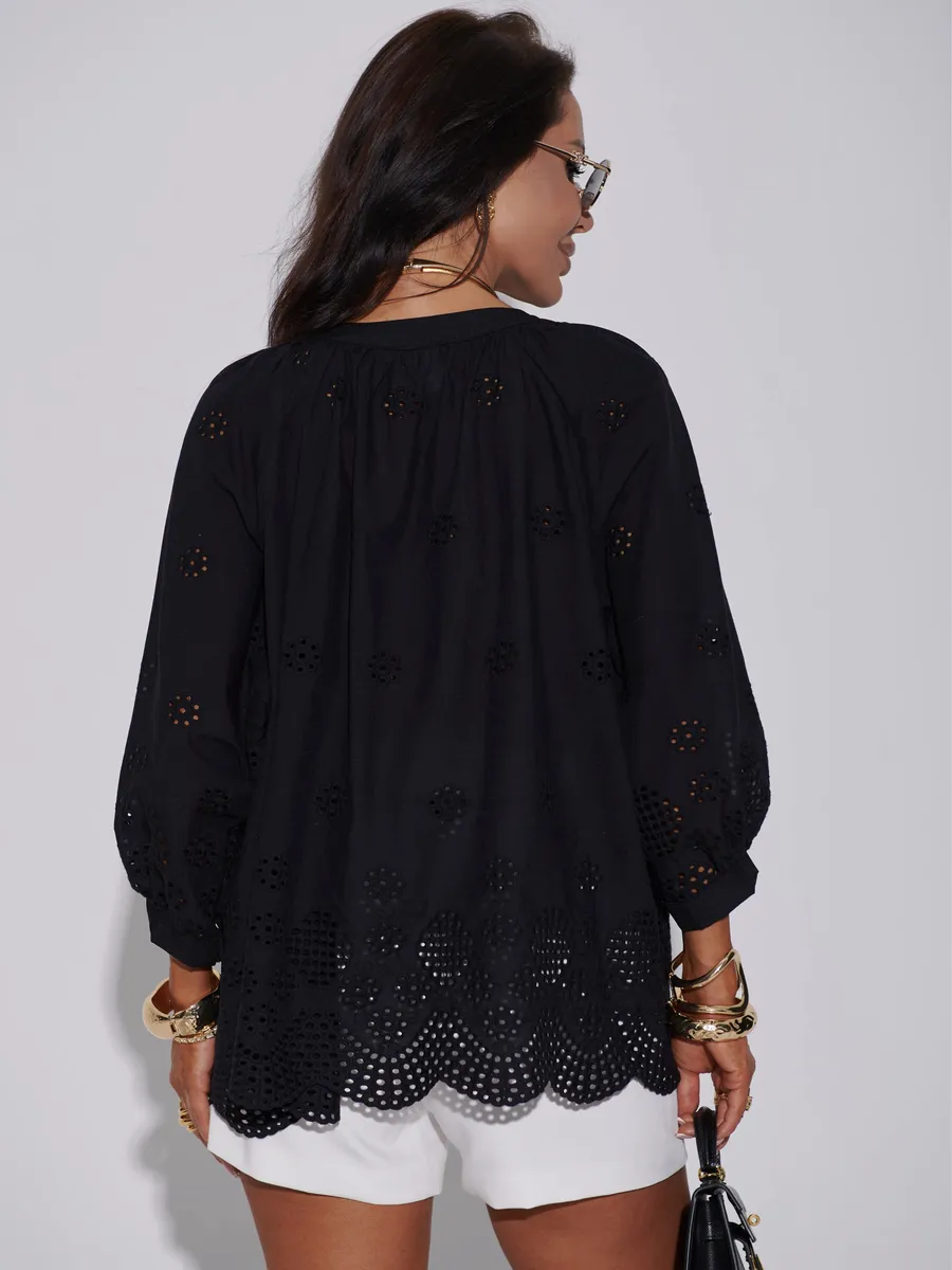 Черная блузка нарядная летняя