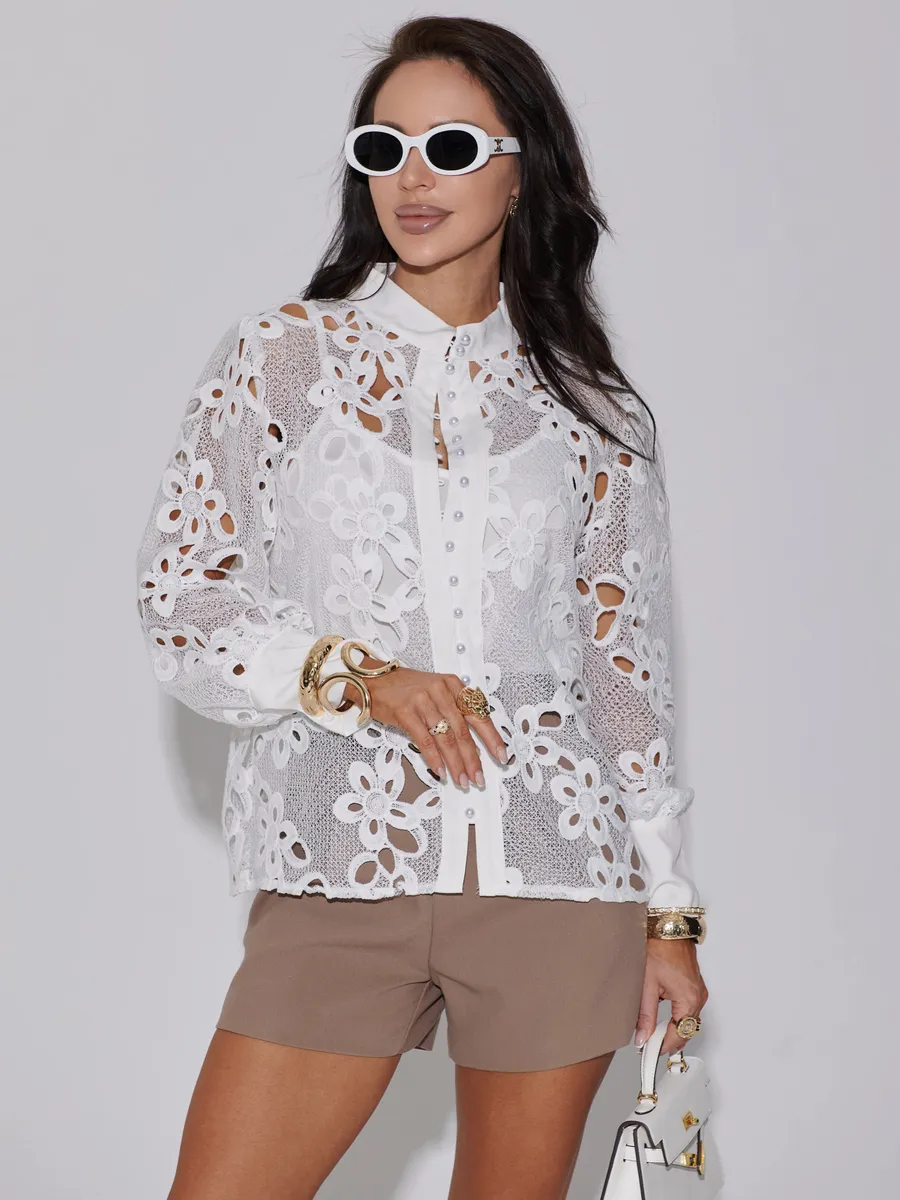 Белая блузка нарядная праздничная