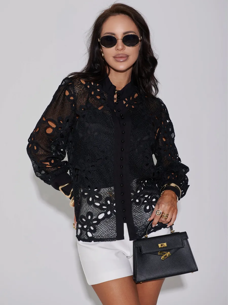 Черная блузка нарядная праздничная