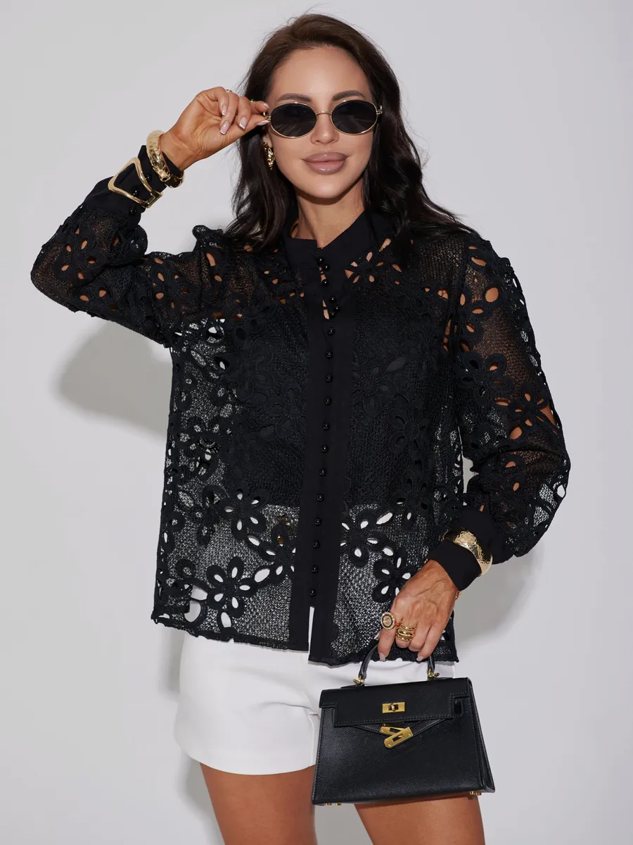 Черная блузка нарядная праздничная