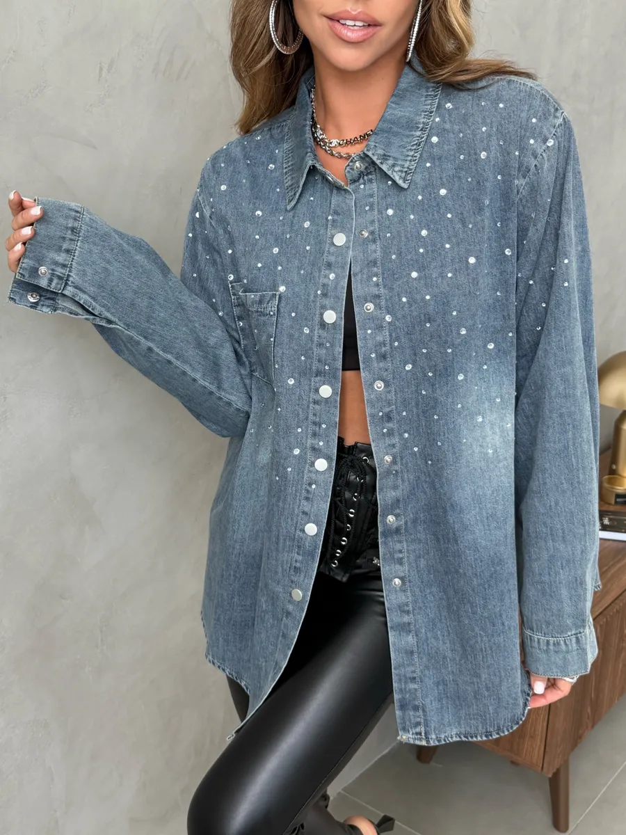 Рубашка нарядная джинсовая