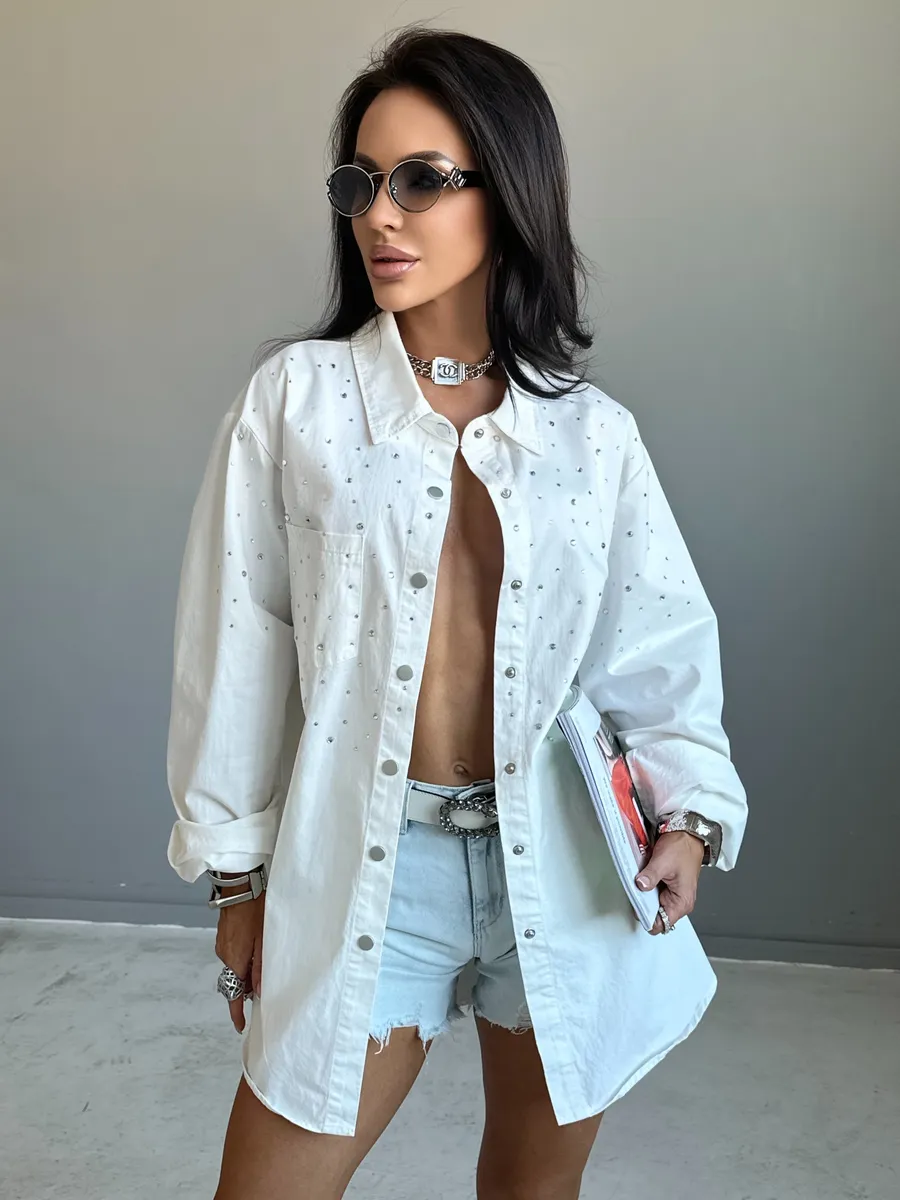 Рубашка нарядная джинсовая