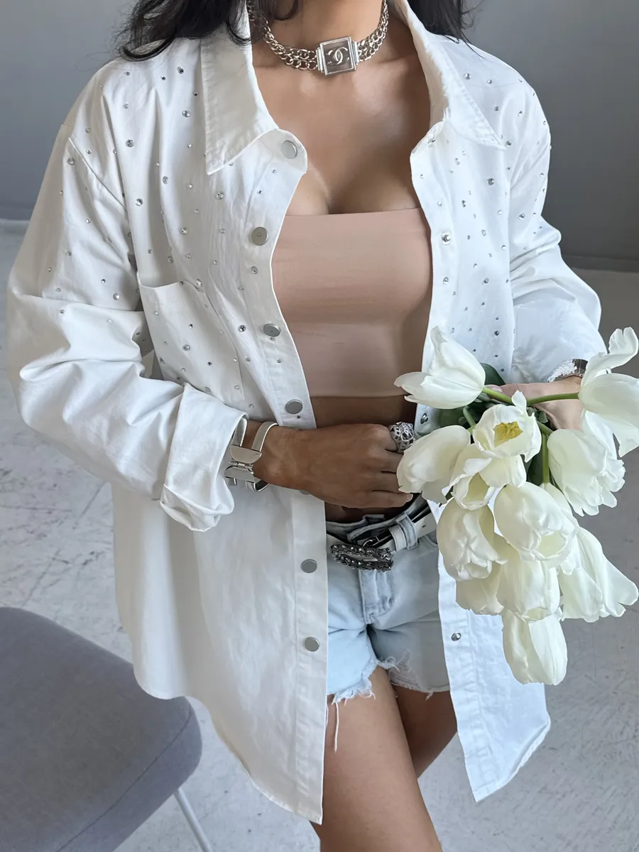 Рубашка нарядная джинсовая