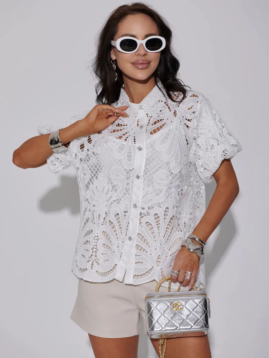 Белая блузка нарядная праздничная