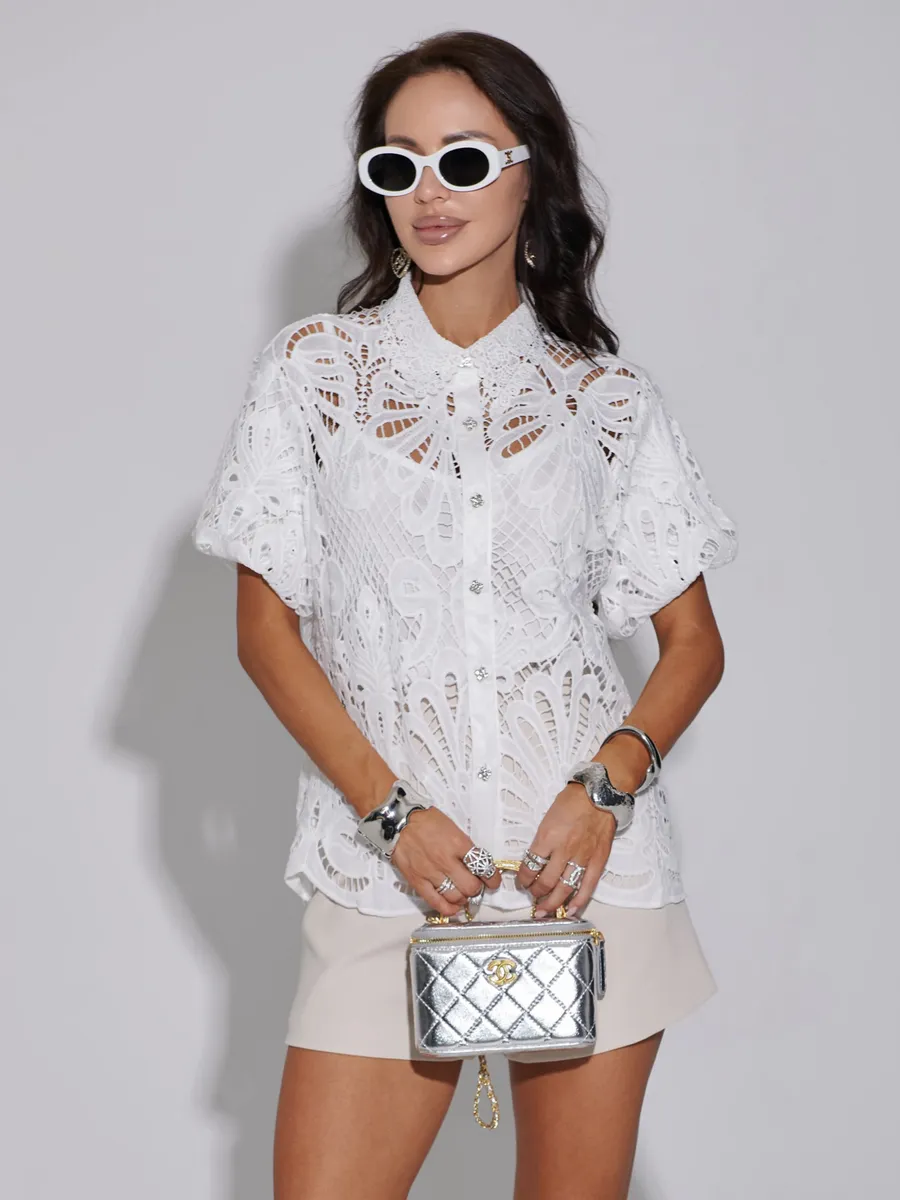 Белая блузка нарядная праздничная