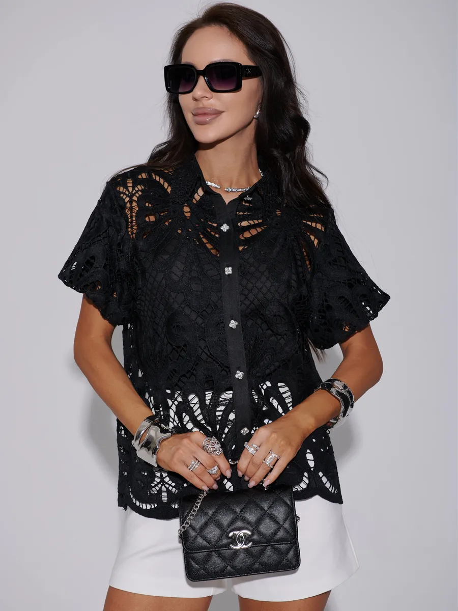 Черная блузка нарядная праздничная