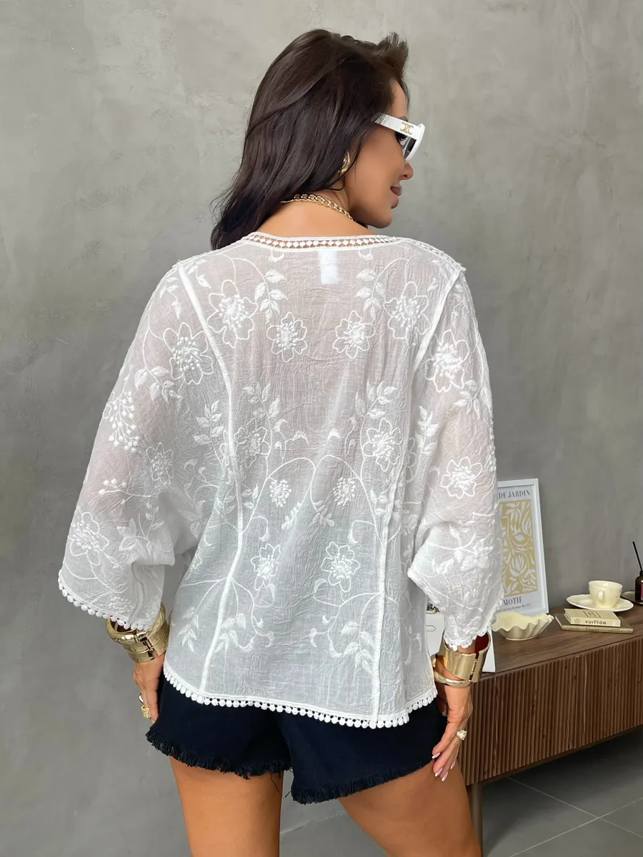 Белая блузка нарядная летняя