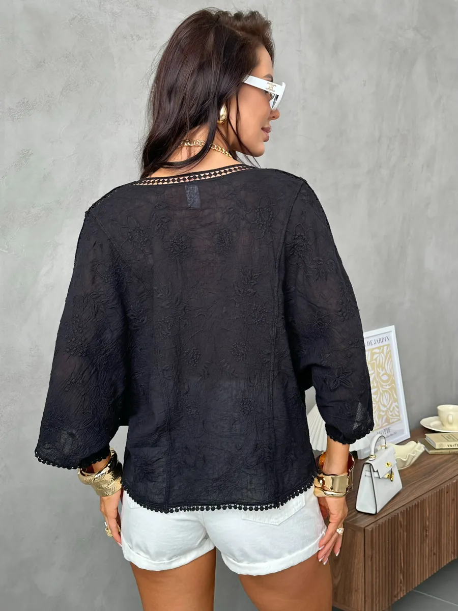Черная блузка нарядная летняя