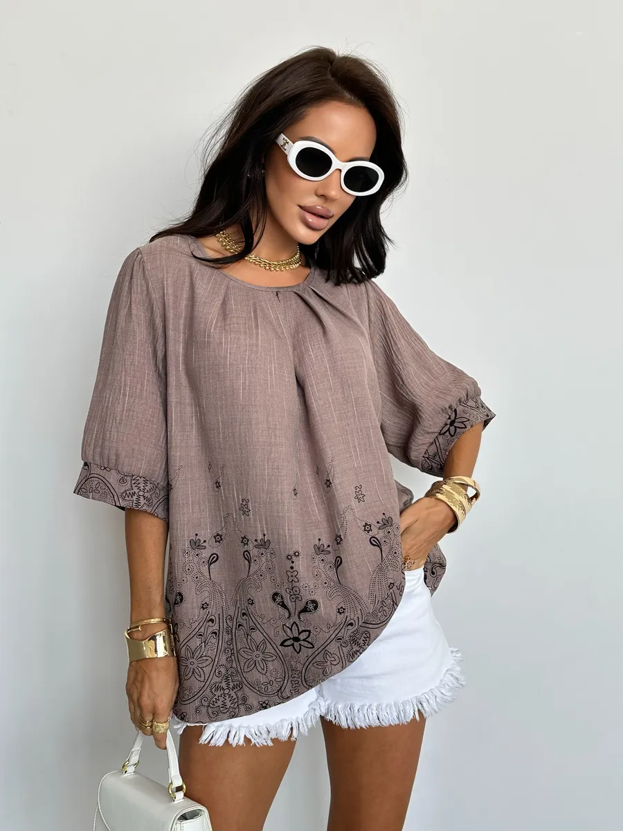 Бежевая блузка летняя нарядная