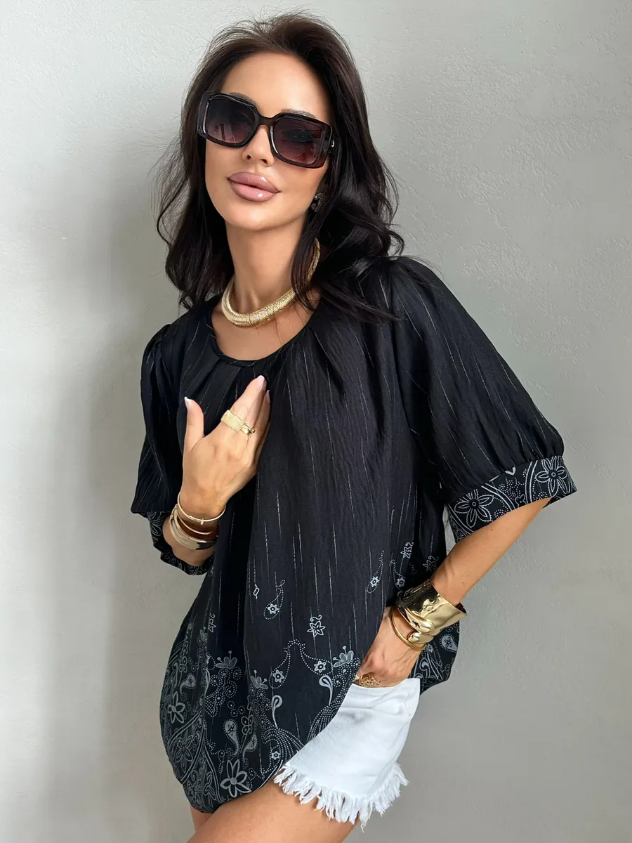 Черная блузка летняя нарядная