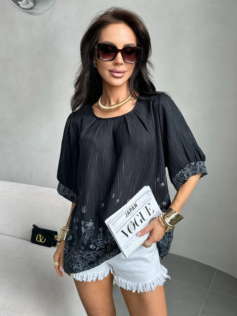 Черная блузка летняя нарядная