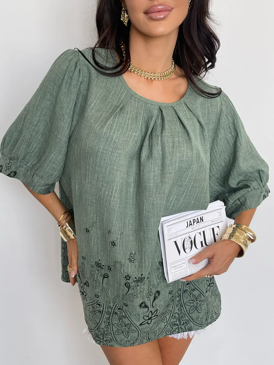 Зеленая блузка летняя нарядная