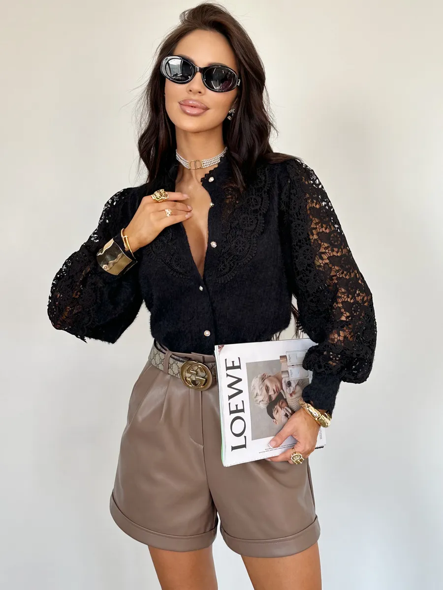 Черная блузка нарядная праздничная