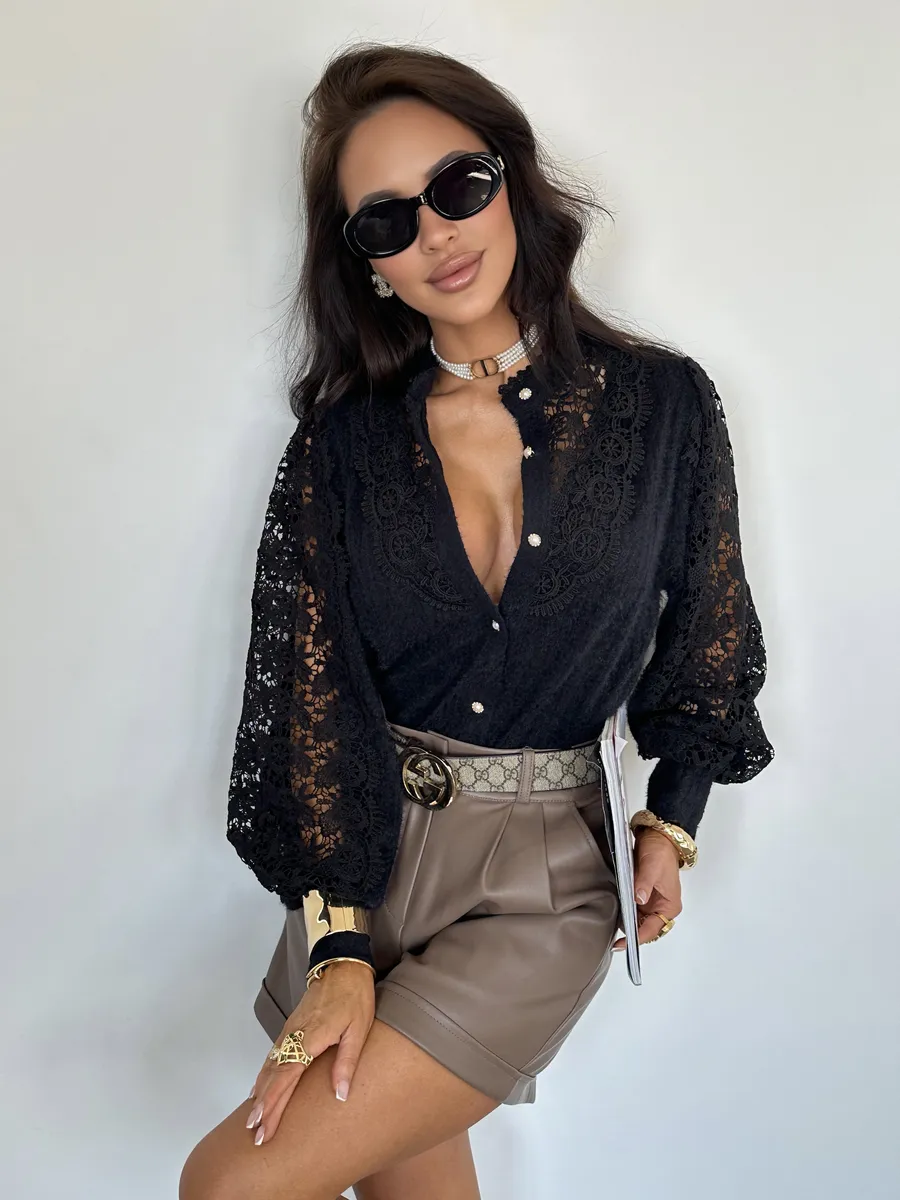 Черная блузка нарядная праздничная