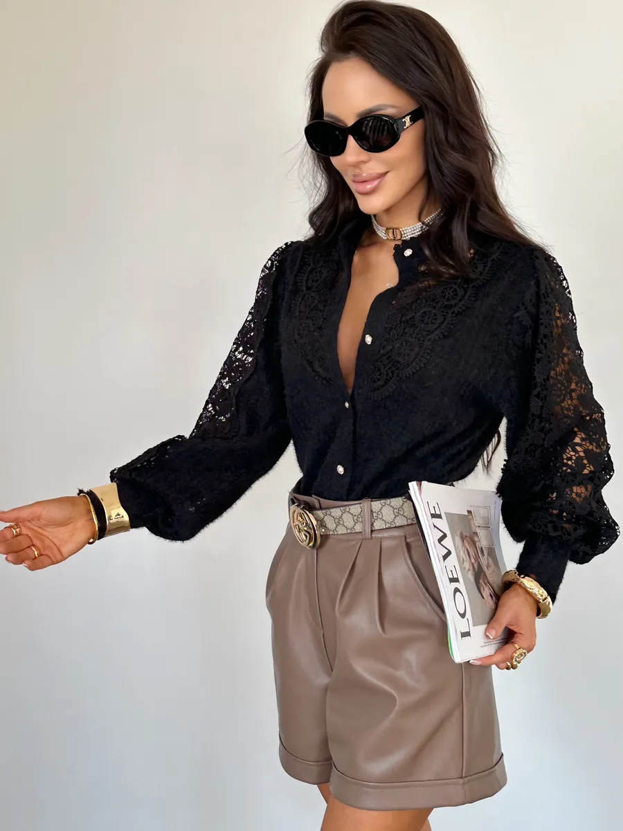 Черная блузка нарядная праздничная