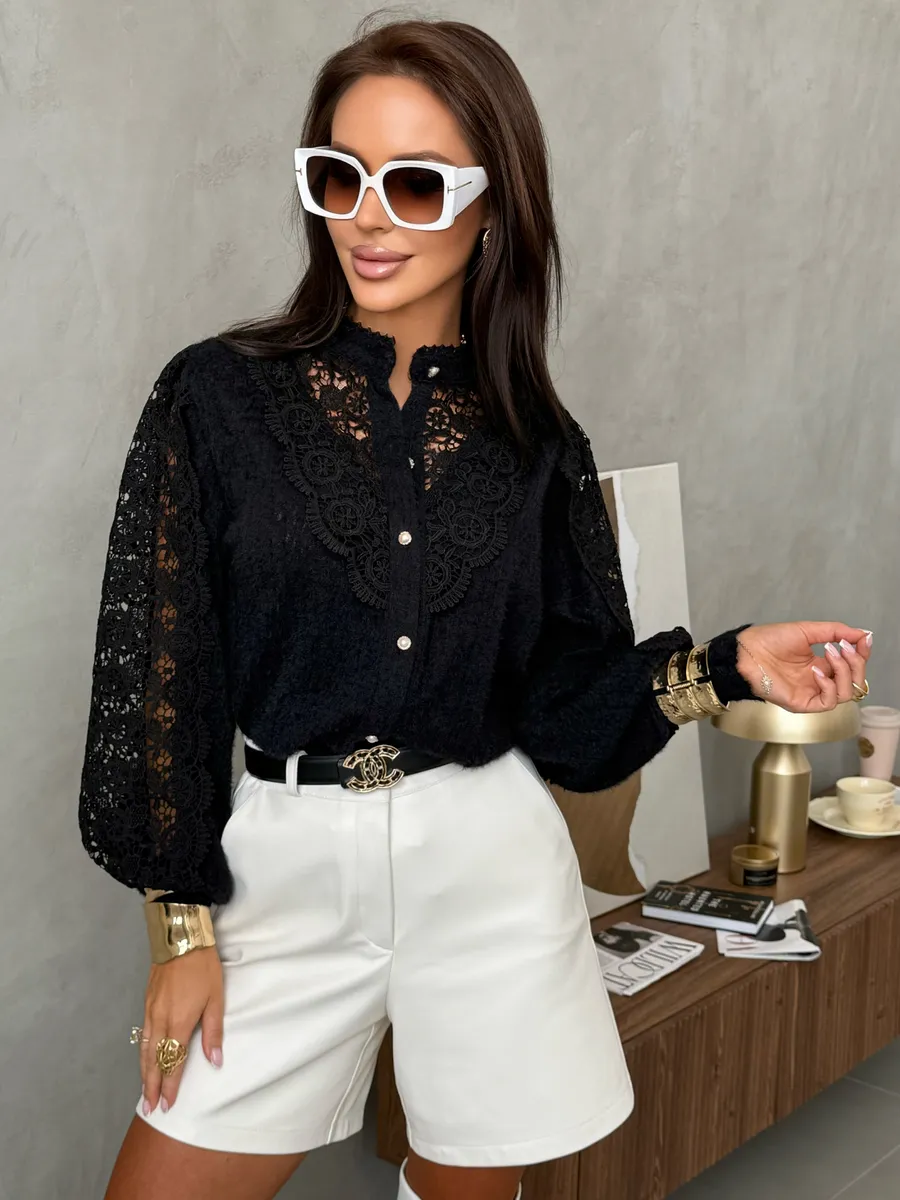 Черная блузка нарядная праздничная