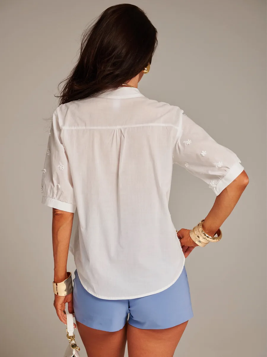 Белая блузка нарядная летняя