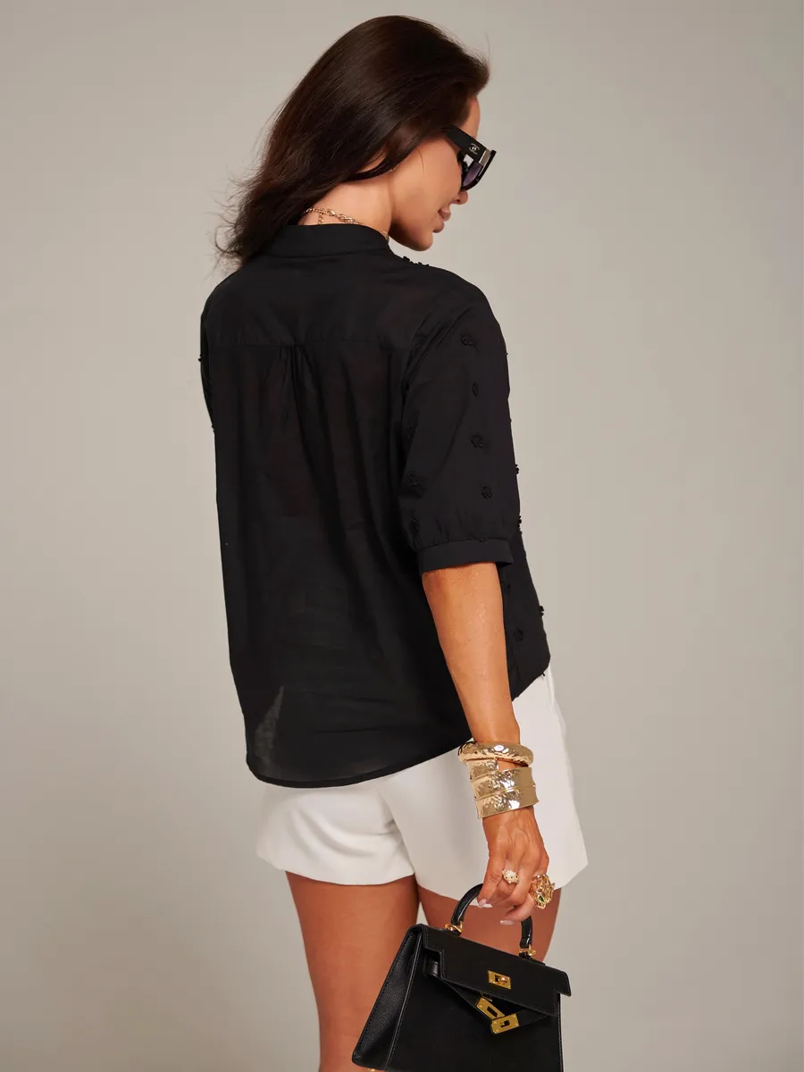 Черная блузка нарядная летняя