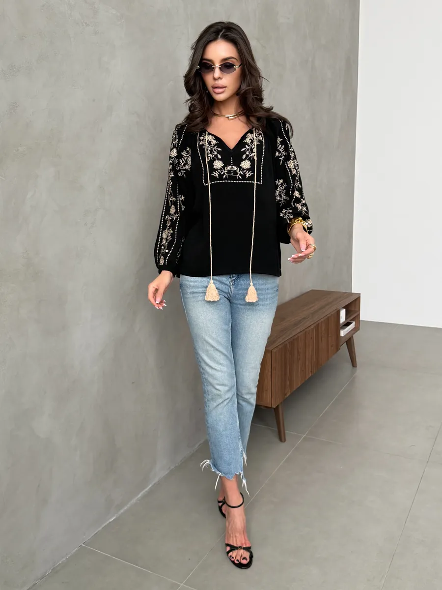 Черная блузка нарядная летняя