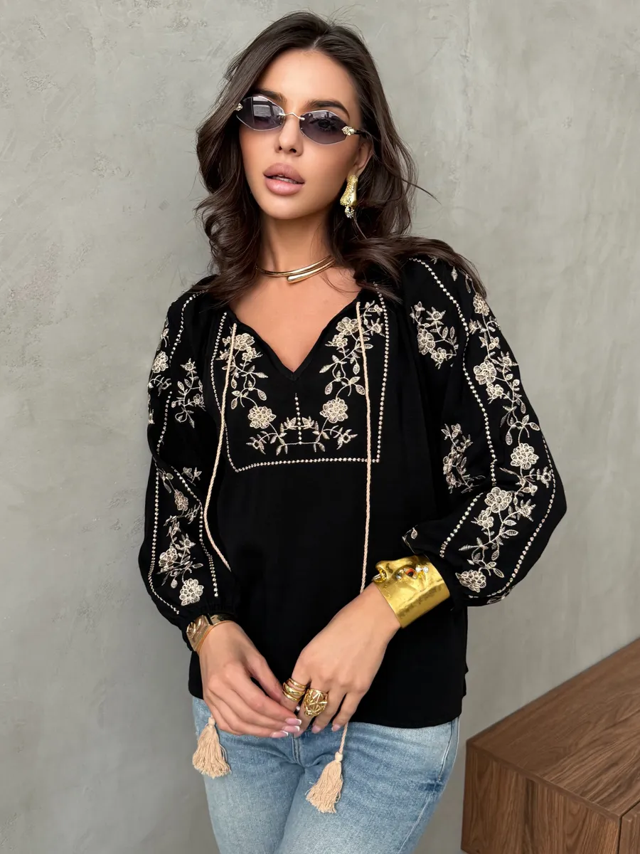 Черная блузка нарядная летняя
