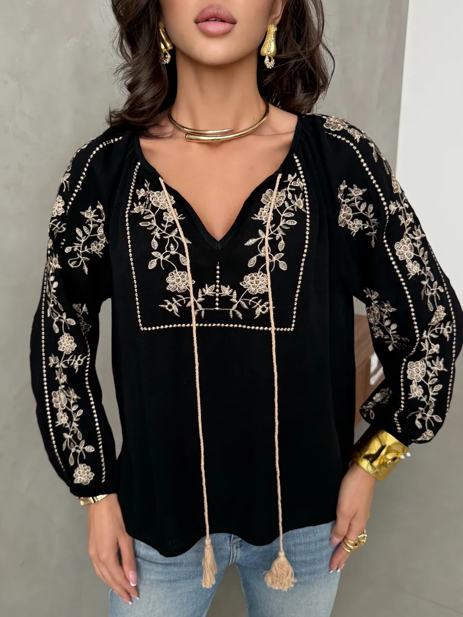 Черная блузка нарядная летняя