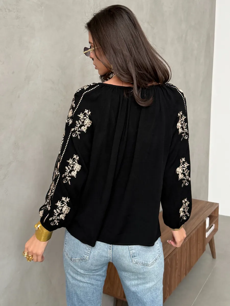 Черная блузка нарядная летняя