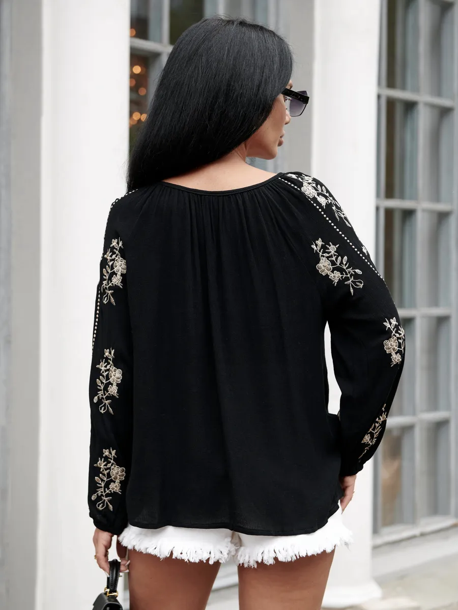 Черная блузка нарядная летняя