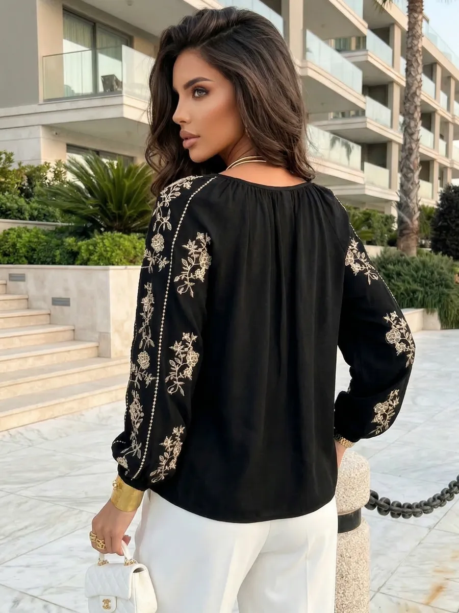 Черная блузка нарядная летняя