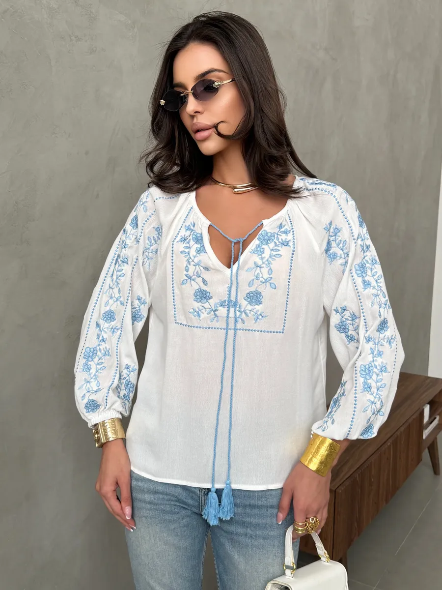 Белая блузка нарядная летняя