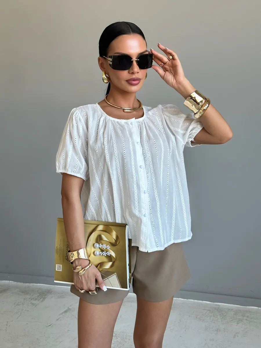 Белая блузка летняя нарядная