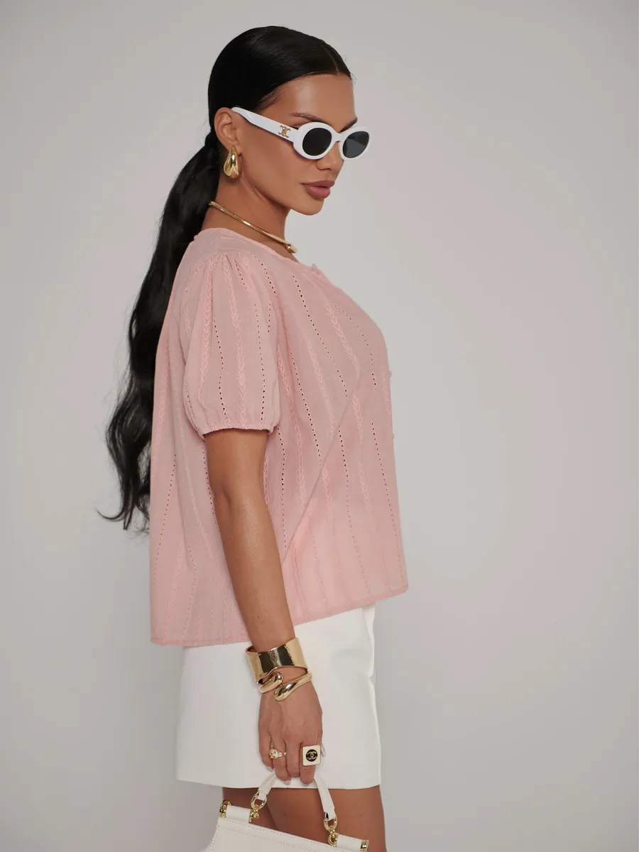 Розовая блузка летняя нарядная