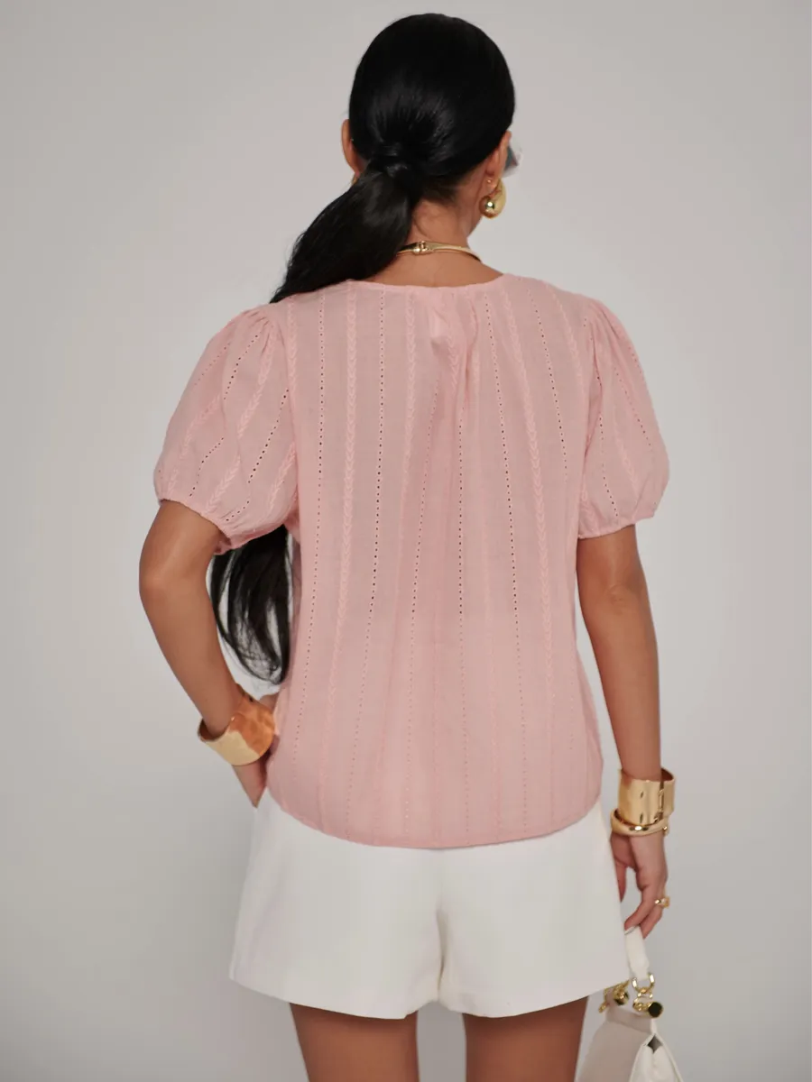 Розовая блузка летняя нарядная