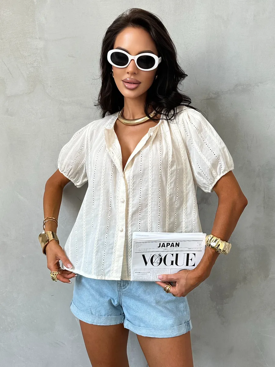 Молочная блузка летняя нарядная