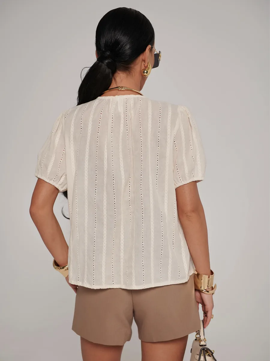 Молочная блузка летняя нарядная