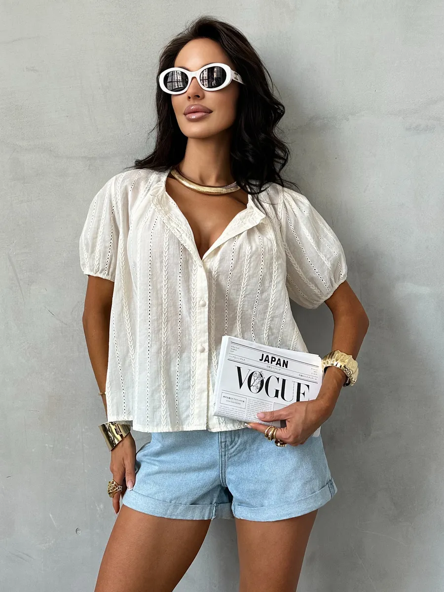 Молочная блузка летняя нарядная