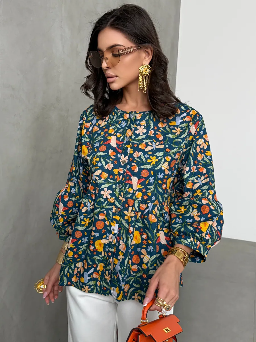 Синяя блузка нарядная летняя